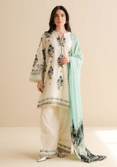 3-PC Unstitched Printed Lawn Coco By Zara Shahjahan | RAYA-2B